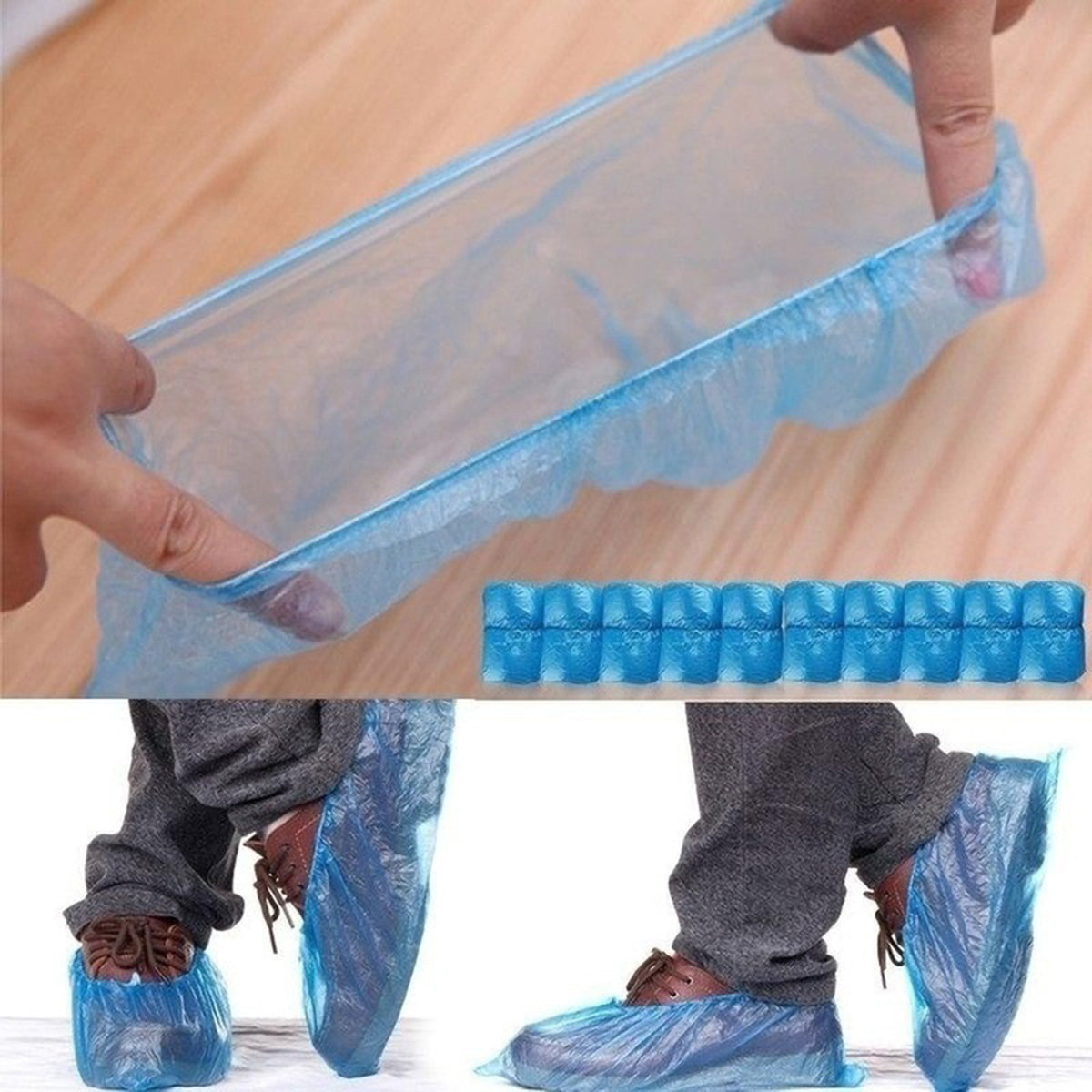 100 Pcs Disposable Shoe Covers Waterproof Slip Resistant Durable Boot Cover Protector
