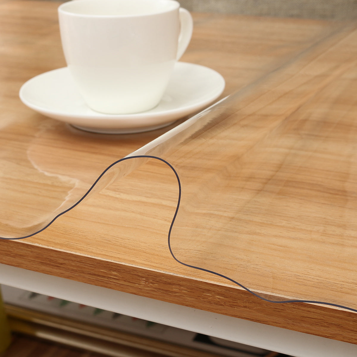 Wipe Clean Transparent Tablecloth Mat PVC Glass Effect Table Protection Cover