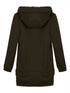 Slim Velvet Patchwork Pocket Long Zipper Hood Coat