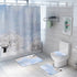Shower Curtain Winter Landscape Paint Mat Decorative Waterproof Polyester Fabric Bathroom Curtain Set for Home Bath Decor