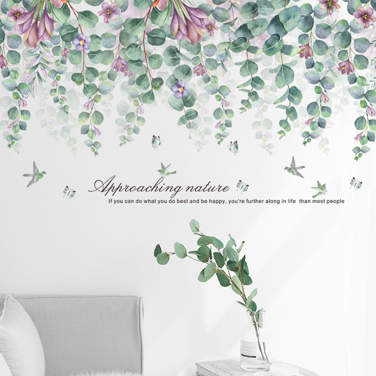 Tree Branch Leaves Removable Wall Decal PVC Large Sticker Mural Home Decor Art