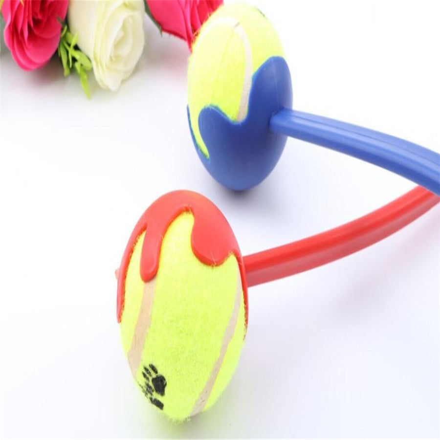 Dog Throw Tennis Ball Toy With Handle Pet Puppy Interactive Playing Pet Toys