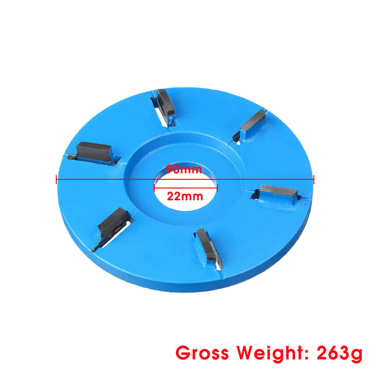 Flat 6-tooth Woodworking Plane Carving Disc Milling Cutter For 22mm Angle Grinde