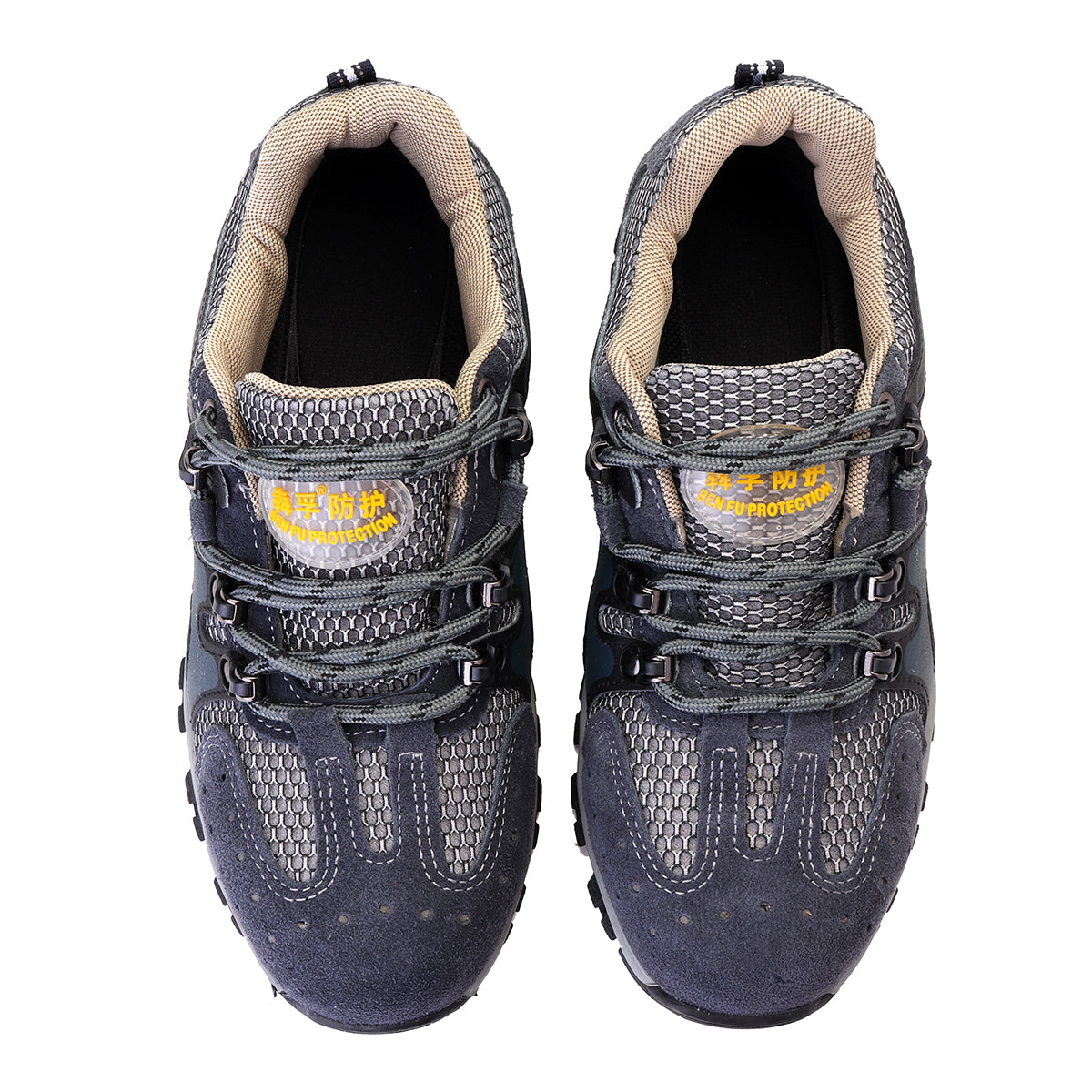 TENGOO Men's Safety Shoes Steel Toe Work Sneakers Slip Resistant Breathable Hiking Climbing Running Shoes