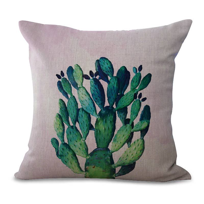 Honana 45x45cm Home Decoration Cactus Printed 5 Optional Patterns Cotton Linen Pillowcases Sofa Cushion Cover