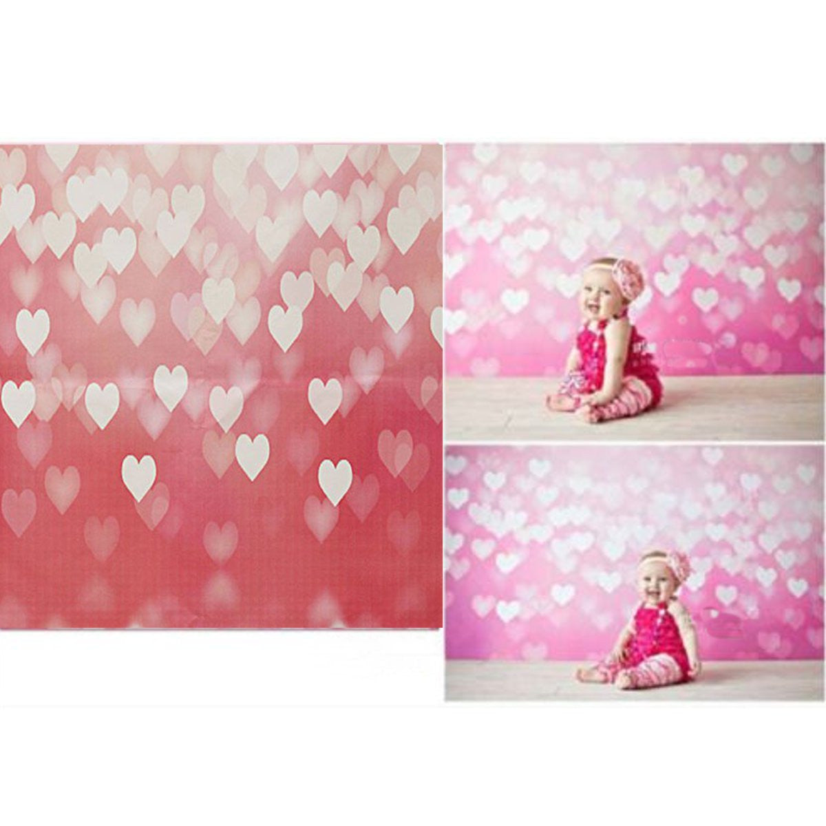 3x5ft Vinyl Heart Birthday Weeding Photography Studio Backdrop Photo Background props