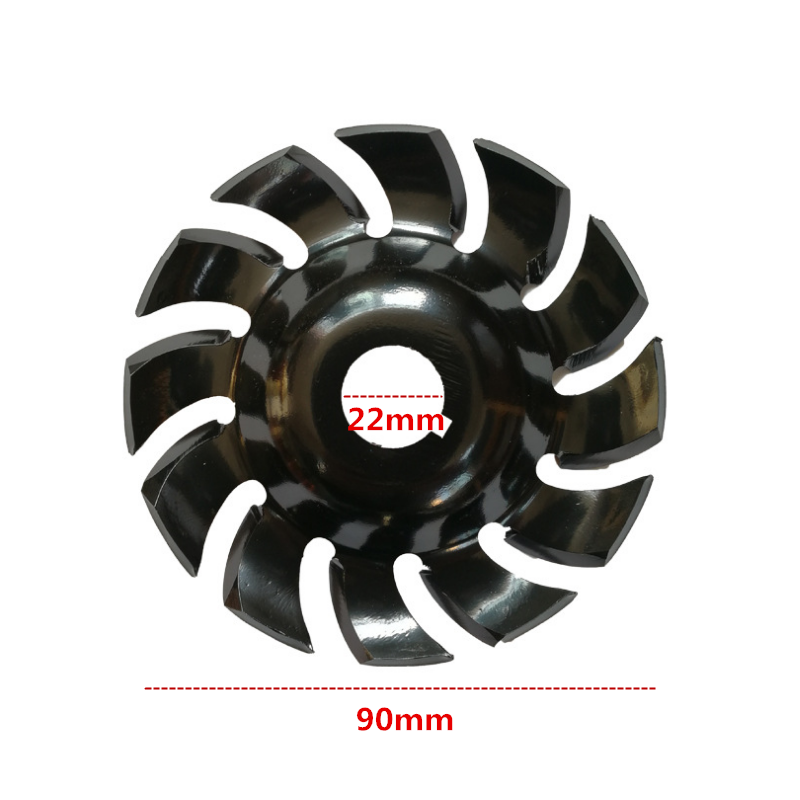 Drillpro Manganese Steel 90mm 12 Teeth Wood Carving Disc 22mm Bore Grinder Shaping Disc for 125 Angle Grinder Woodworking
