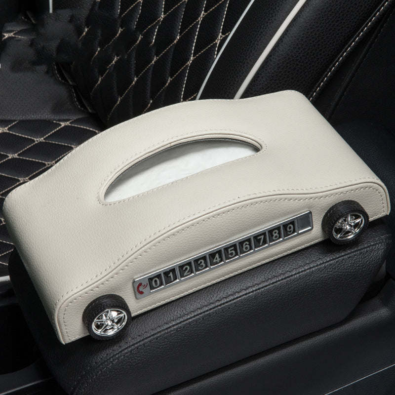 Car Tissue Box Car Interior Supplies Multifunctional Creative Temporary Stop Sign