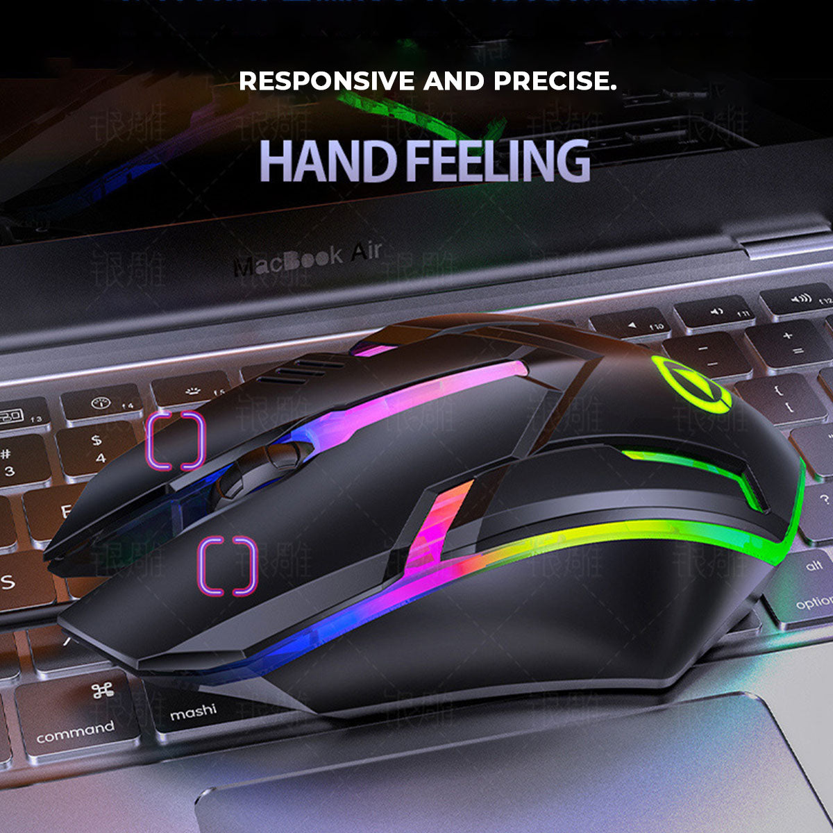YINDIAO VG46 Wired Mechanical  Keyboard & Mouse Set 104 Keys Gaming Keyboard Ergonomic Mouse Combo Home Office Kit for Laptop Computer PC