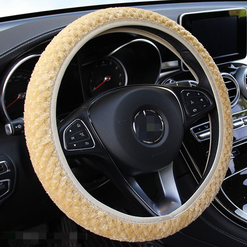 Plush Car Steering Wheel Cover In Winter