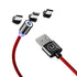 USAMS 2.4A Micro USB Type C Lightning LED Indicator Fast Charging Magnetic Data Cable For iPhone XS 11Pro Huawei P30 Pro P40 Mate 30 Mi10 K30 S20 5G