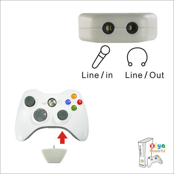 3.5mm Jack Micphone Earphone To 2.5mm Audio Converter For Microsoft Xbox 360 Wireless Controller