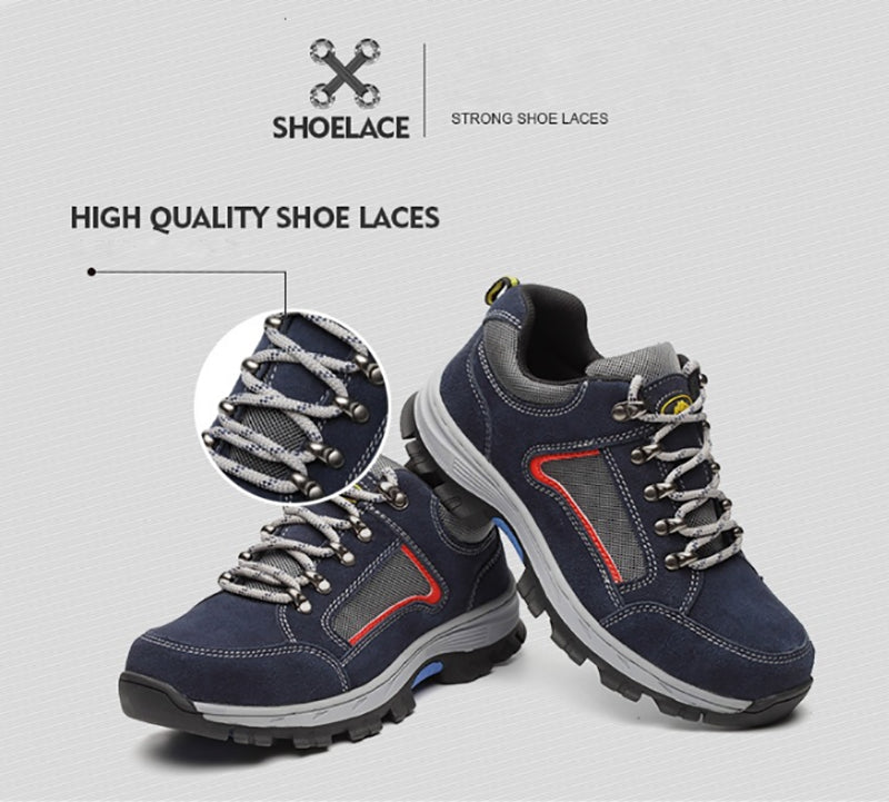 TENGOO Men's Safety Shoes Work Shoes Breathable Hiking Steel Toe Steel Sole Sneakers