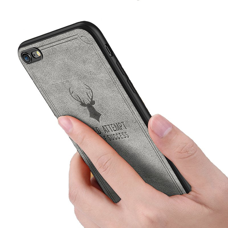 Vintage Anti Fingerprint Sweatproof Canvas+PC Protective Case For iPhone 6 Plus/6s Plus