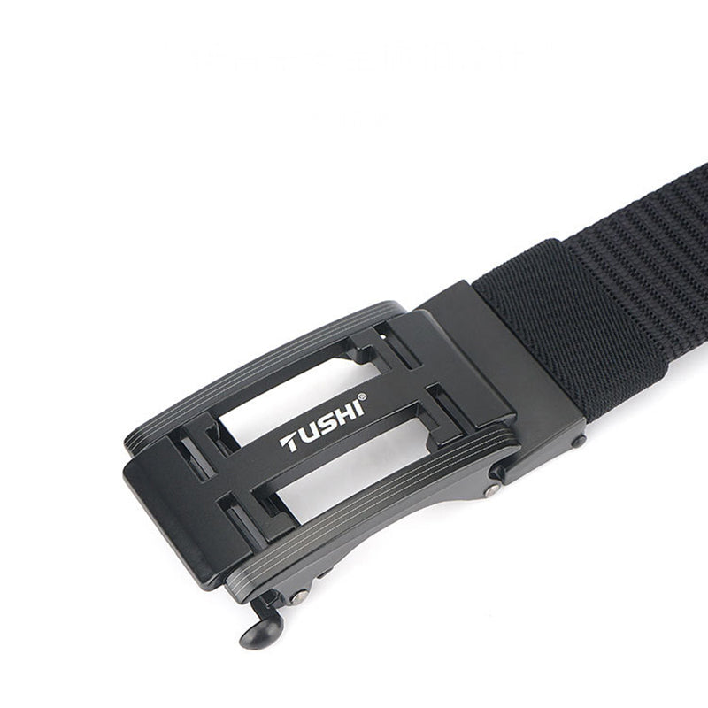 TUSHI 125cm x 3.4cm Zinc Alloy Buckle Men Tactical Belt Nylon Casual Belts