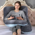 U-Shaped Woman Gravida Pillow Grey Oversized Comfortable Full Body Cushion