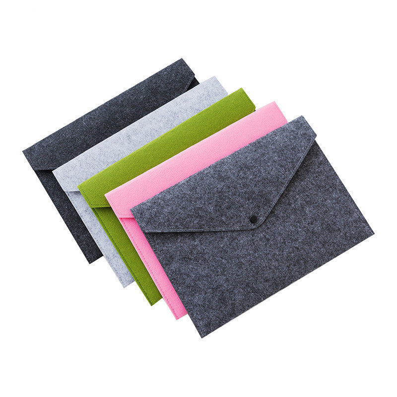 1pcs Simple Solid A4 Felt Document Bag Business Briefcase File Folder Office School Student Gifts  