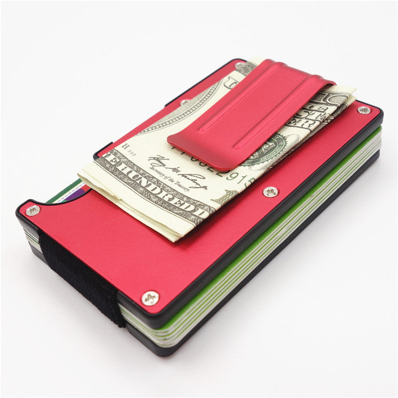 RFID Blocking Metal Wallet Slim Minimalist Credit Card Holder Money Clip