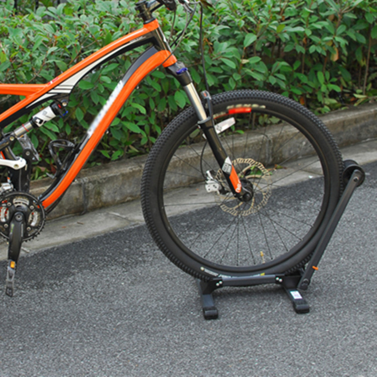 BIKIGHT L Type Folding Floor Bike Stand Adjustable Parking Rack Bicycle Storage
