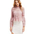 SheInes Long Sleeve Top for Women Long Sleeve Women Shirts Women Fashion Pink Lace Flare Sleeve - Flickdeal.co.nz