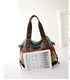 Women Panelled Canvas Patchwork Handbag Shoulder Bags - Flickdeal.co.nz