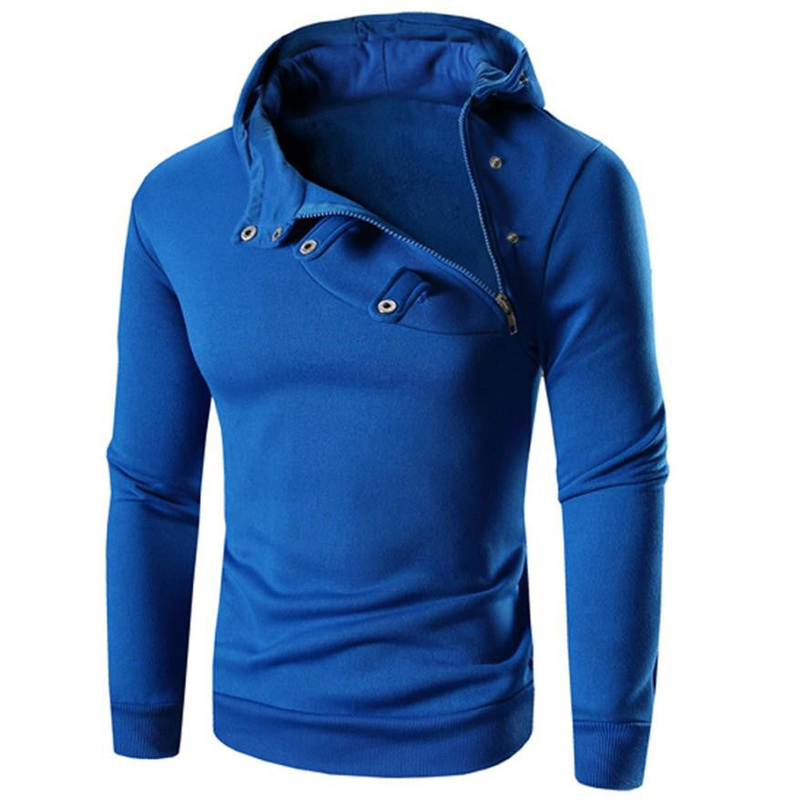 2018 Fashion Men Hooded Sweatshirt Retro Zipper Long Sleeve Hoodie Tops Jacket Coat Outwear 6Colors M~L3 - Flickdeal.co.nz