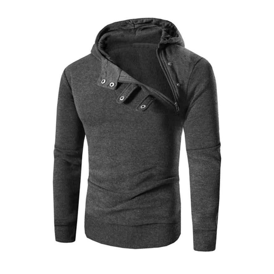 2018 Fashion Men Hooded Sweatshirt Retro Zipper Long Sleeve Hoodie Tops Jacket Coat Outwear 6Colors M~L3 - Flickdeal.co.nz