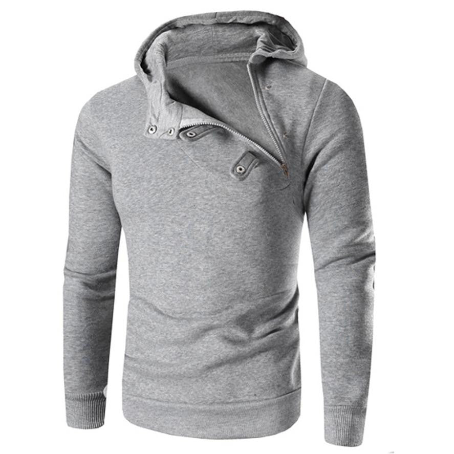 2018 Fashion Men Hooded Sweatshirt Retro Zipper Long Sleeve Hoodie Tops Jacket Coat Outwear 6Colors M~L3 - Flickdeal.co.nz