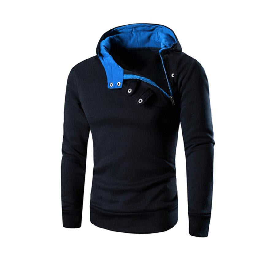 2018 Fashion Men Hooded Sweatshirt Retro Zipper Long Sleeve Hoodie Tops Jacket Coat Outwear 6Colors M~L3 - Flickdeal.co.nz