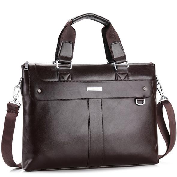 Men Casual Briefcase Business Shoulder Bag Leather Messenger Bags Computer Laptop Handbag Bag - Flickdeal.co.nz