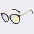 Women Sunglasses - Cat Eye Oval Mirror glasses  UV400 Anti-Reflective - Flickdeal.co.nz