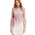 SheInes Long Sleeve Top for Women Long Sleeve Women Shirts Women Fashion Pink Lace Flare Sleeve - Flickdeal.co.nz