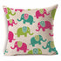 Cushion Covers - 43*43cm Lovely Owl Elephant Pattern Cotton Cushion Cover 40239 - Flickdeal.co.nz