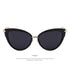 Fashion Women Cat Eye Sun Glasses Oval Alloy Frame Mirror Lens UV400 Sun Glasses - Flickdeal.co.nz