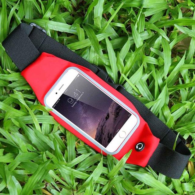 Sports Outdoor Gym Waist Phone Case For iPhone 6 6s 7 Plus Card Holder Earphone Hole Belt Case - Flickdeal.co.nz