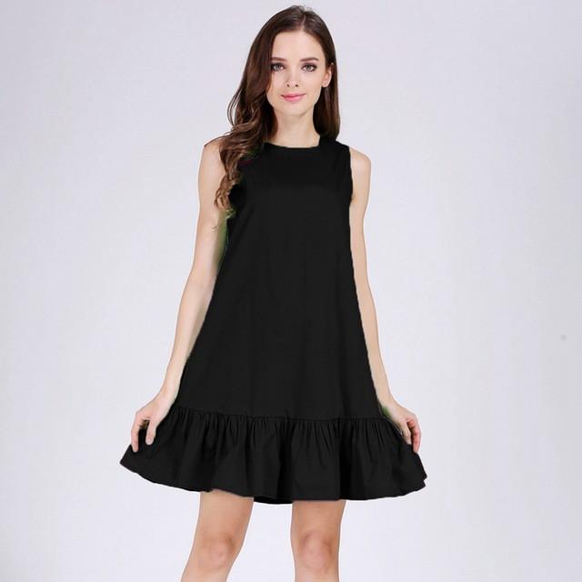 Women's Sleeveless Cotton Ruffles Printed Dress - 14 Designs - Flickdeal.co.nz