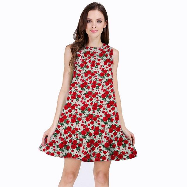 Women's Sleeveless Cotton Ruffles Printed Dress - 14 Designs - Flickdeal.co.nz