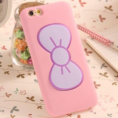 3D Bow-knot Phone Case For iPhone 7 6S 5 5S 4 4S Plus Soft Silicon Case with Stand Holder - Flickdeal.co.nz