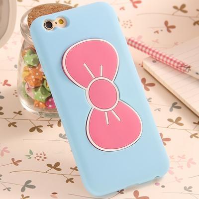 3D Bow-knot Phone Case For iPhone 7 6S 5 5S 4 4S Plus Soft Silicon Case with Stand Holder - Flickdeal.co.nz