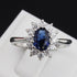 Crystal Ring Blue Gem Created Blue Crystal Silver Color Wedding Crystal Ring Jewelry for Women - Flickdeal.co.nz