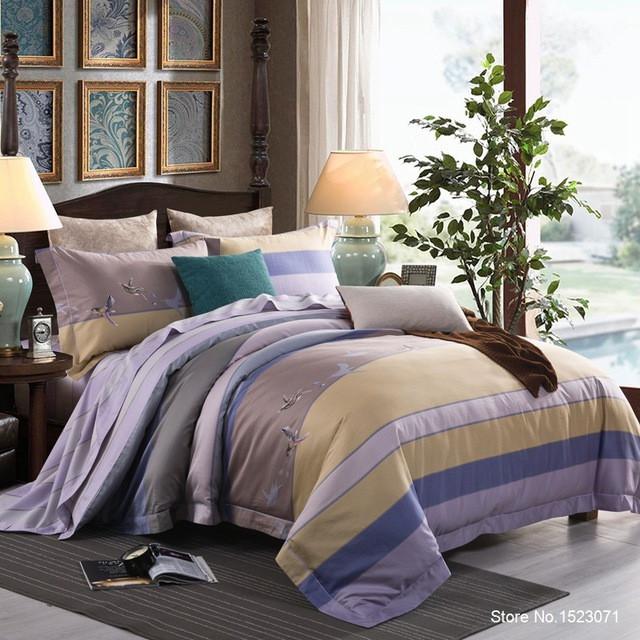 4pcs Luxury Egyptian cotton Duvet Cover Set with bed linen Sheet and Pillow cases - Flickdeal.co.nz
