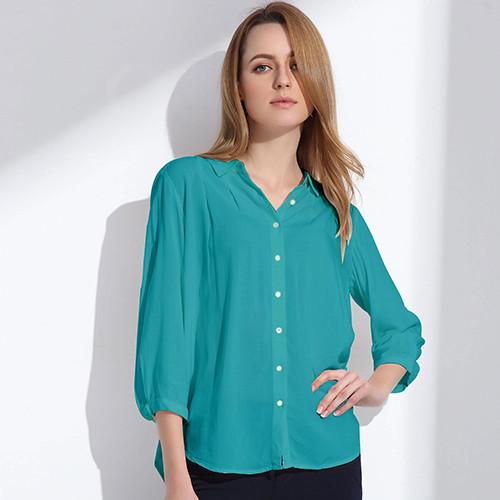 Women's Blouse Three Quarter Sleeve Doll Collar Clothing - 6 Colors - Flickdeal.co.nz