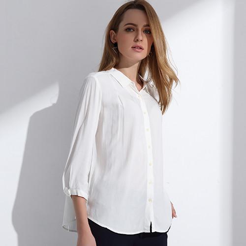 Women's Blouse Three Quarter Sleeve Doll Collar Clothing - 6 Colors - Flickdeal.co.nz