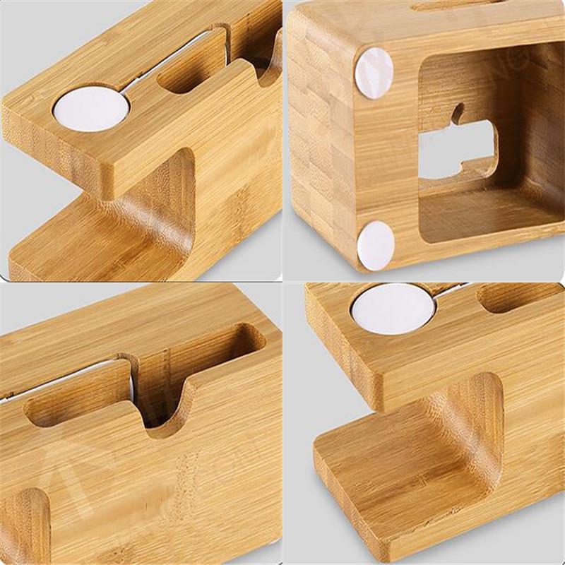Phone Holder - Bamboo Charging Dock Station For Apple iPhone 6S Plus 7 Plus For i watch - Flickdeal.co.nz