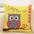 Striped Branch Owl Pattern Cushion Cover Pillowcase 40108 - Flickdeal.co.nz
