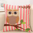 Striped Branch Owl Pattern Cushion Cover Pillowcase 40108 - Flickdeal.co.nz
