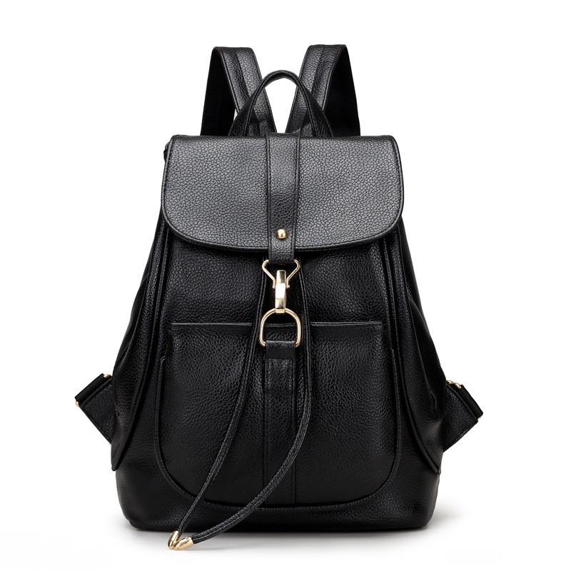 School Bags for Teenage Girls Women Backpacks Fashion Ladies PU Leather Backpack - Flickdeal.co.nz