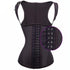 New Black Latex Corset Body Shaper Cotton Steel Boned CorsetWaist Cincher AD567 - Flickdeal.co.nz