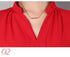 Red Black White Chiffon Blouse Women Long Sleeve Elegant Ladies Office Shirts - Flickdeal.co.nz
