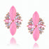 Trendy Pink Stones CZ Earrings For Womens Round Cubic Zirconia Crystal Gold Studs Earings Red er45